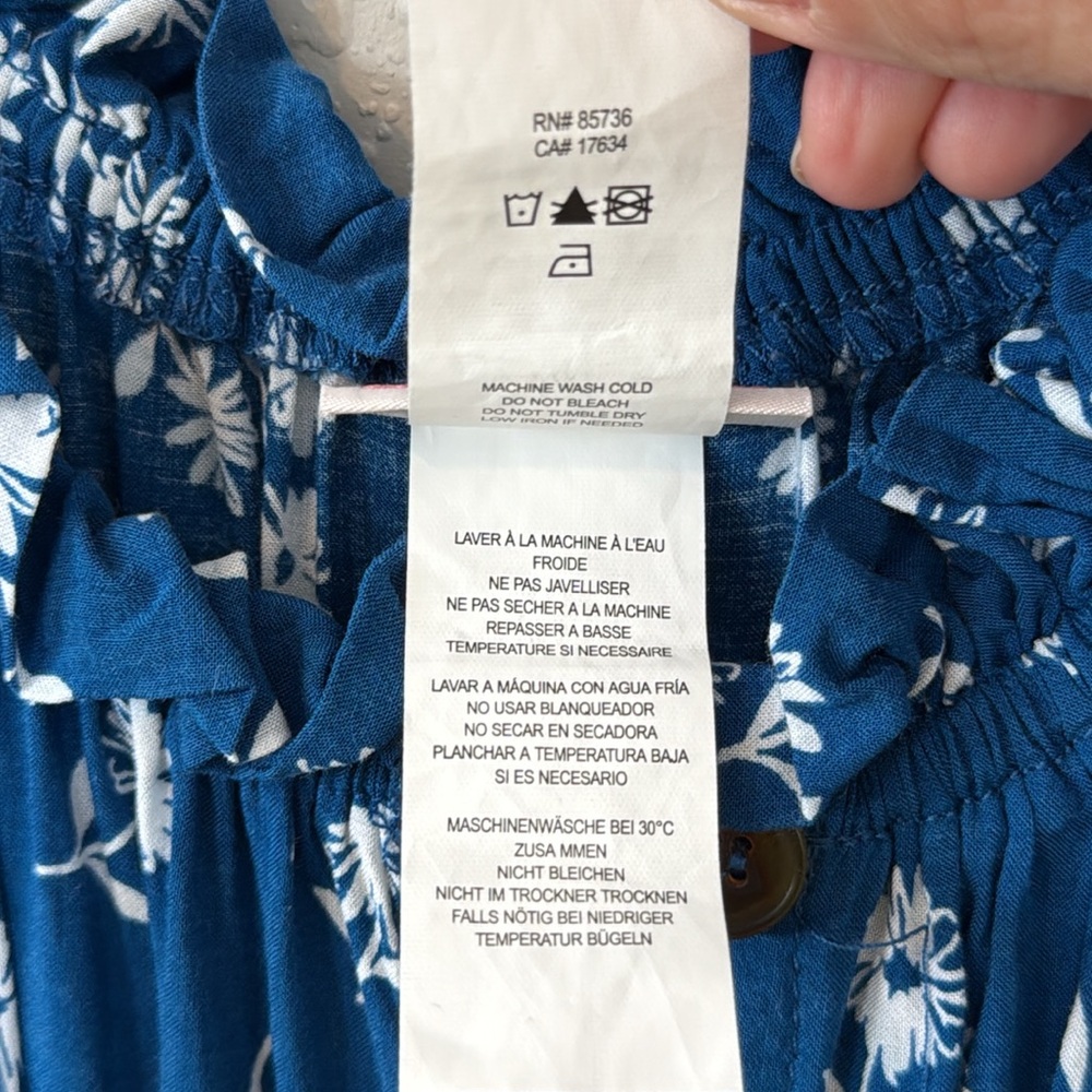Kate Spade Blue Macaw Romper, Floral off the Shoulder. Size Small. Fits XS-M - Picture 6 of 6